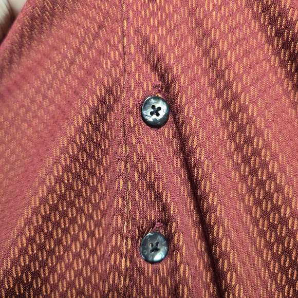 Vtg Nike Golf Polo Short Sleeve Shirt Patterned Burgundy Men's 2XL CSX Embroider - Picture 7 of 10